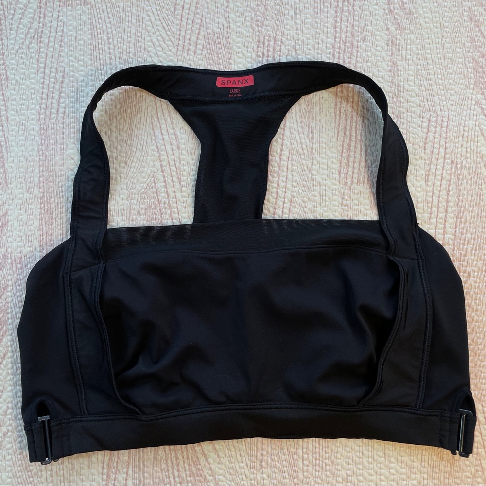 SPANX Black Sports Bra, Large, Excellent Condition